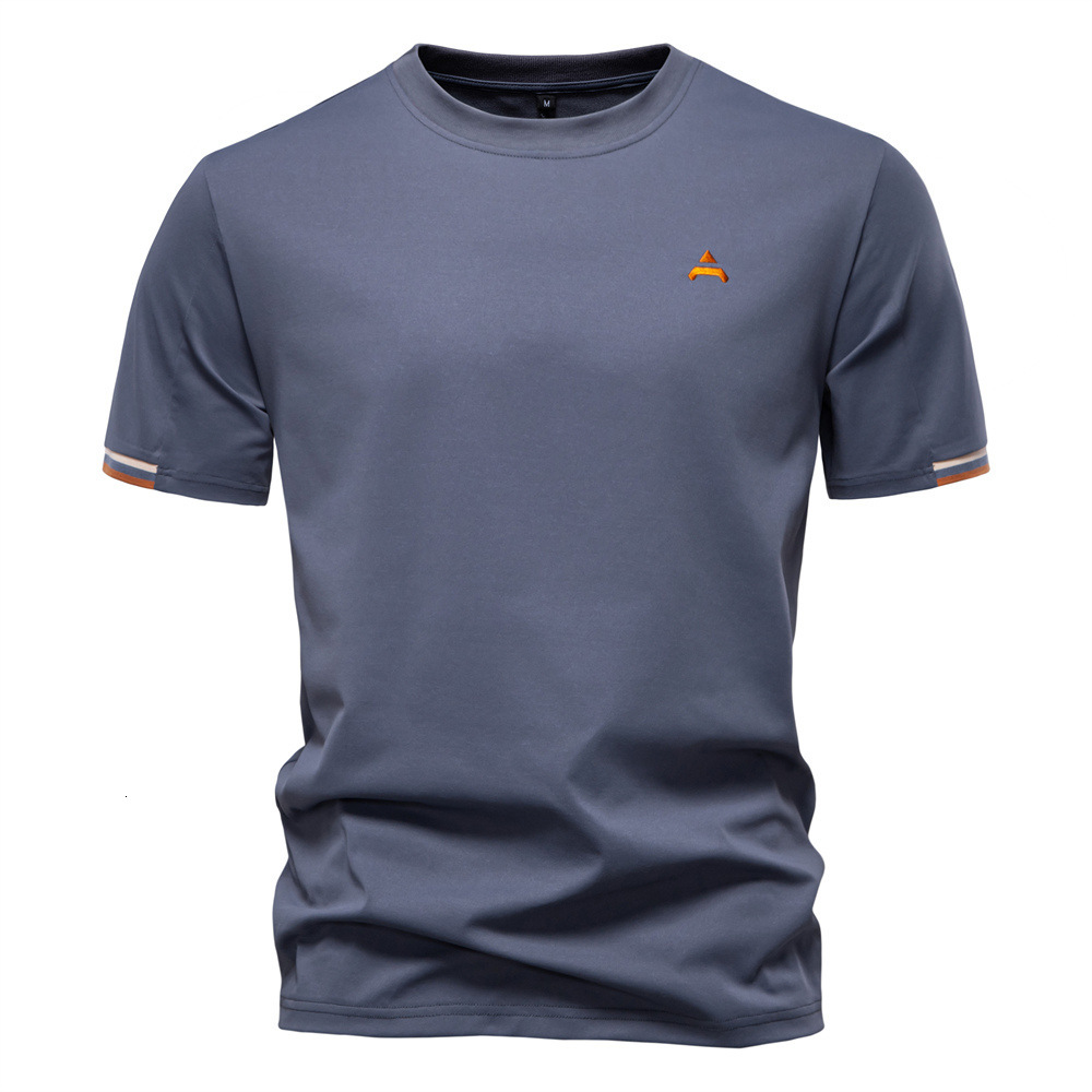 2025 Summer New polo t shirt Solid Color Embroidered Casual Versatile Men's Round Neck Short Sleeve tracksuit