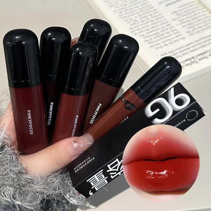 Red Brown Mirror Lip Glaze Water Light Moisturizing Non-stick Cup Highly Pigmented Red Liquid Lipstick Lip Tint Makeup CosmeticsXJ250312