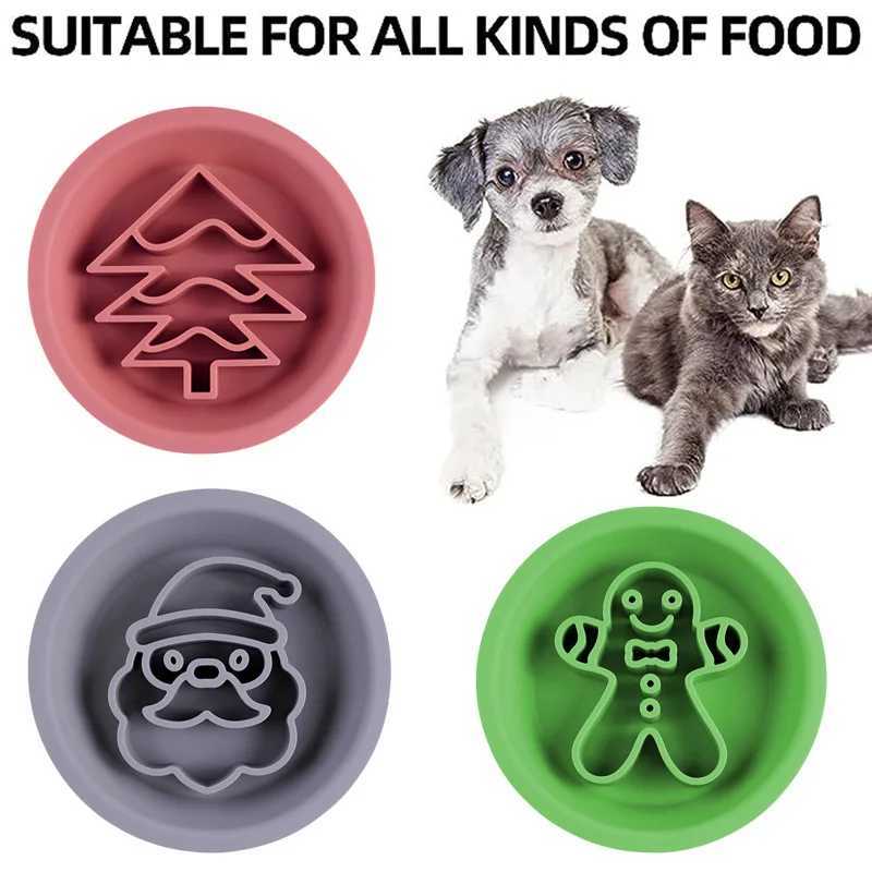 Pet Supplies Dog Slow Bowl Food Grade Silicone Tableware Christmas Tree Cat Pet Bowl Anti-choking Slow Food Bowl Licking Pad