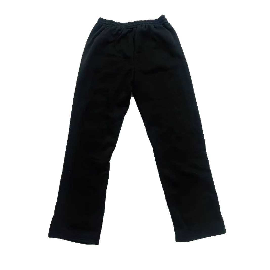 Y2k Street Trendy Hip Hop Casual Elastic Waist Zipper Loose Solid Color Sports Casual Pants T250311