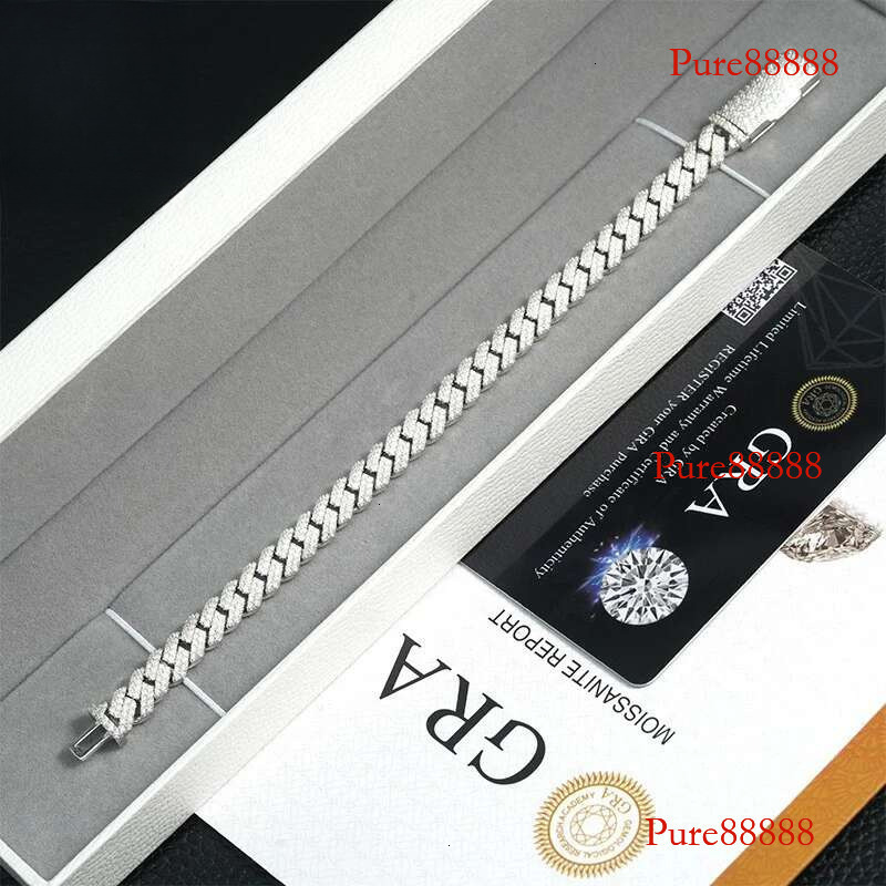 Fast shipping hip hop jewelry for men women custom sterg sier Iced out 8mm moissanite cuban k chain