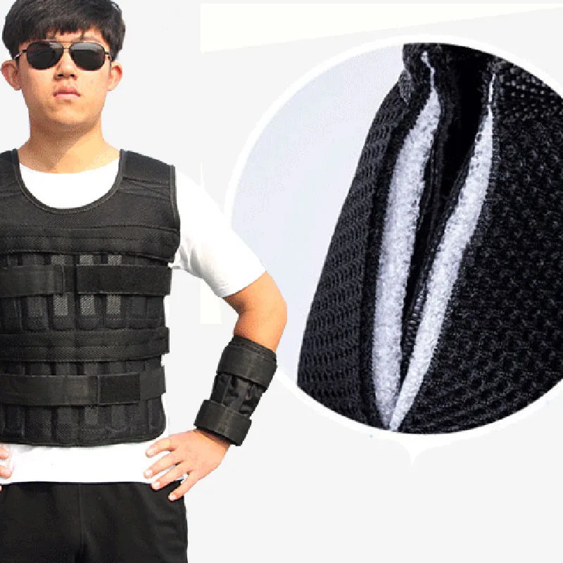 20kg Weighted Vest Adjustable Loading Weight Jacket Exercise Weightloading Gym Equipment Boxing Training Waistcoat Fitness Vest 250312