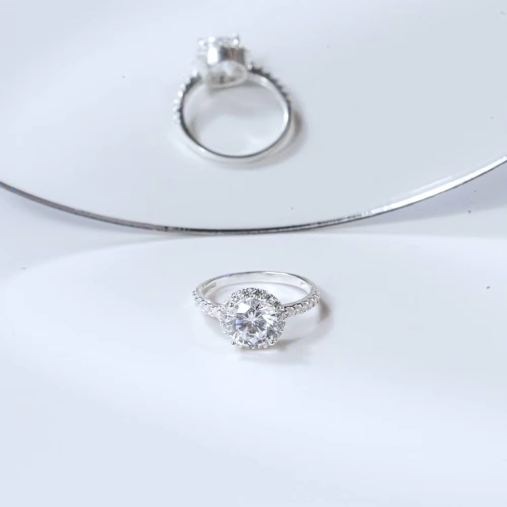 Wholesale Trendy Moissanite Rings for Women 925 Silver With Ruby Cubic Zirconia Stone and Diamond Fashionable Gemstone Jewelry