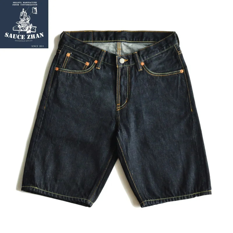 SauceZhan Mens Shorts Jean Indigo Buffet Denim Summer Casual Suitable 250312