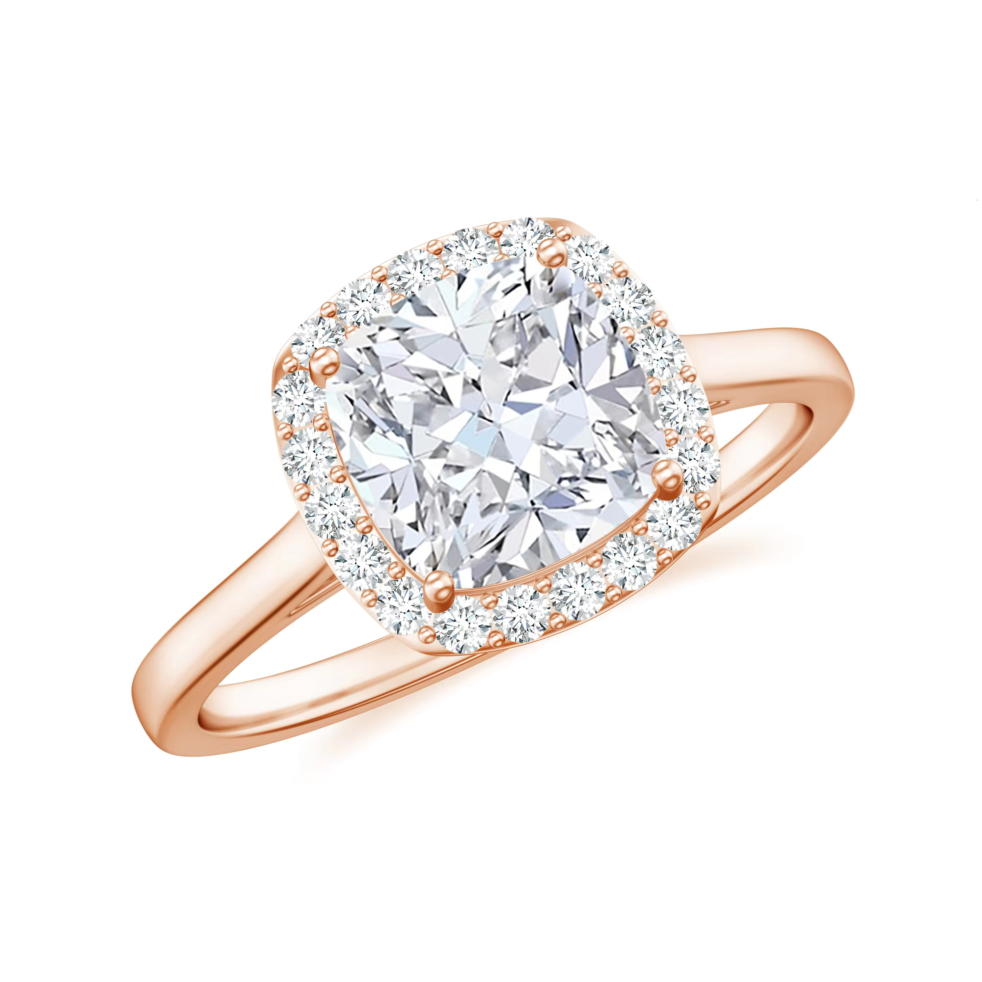Cushion Shape Moissanite Ring 14K 925 Sterling Silver Womens April Birthstone Ring Protection for Her.