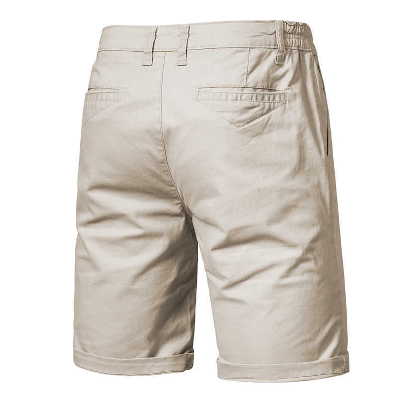 Summer new cotton casual shorts mens straight leg slim fit five quarter pants plus size solid color mens clothing T250311