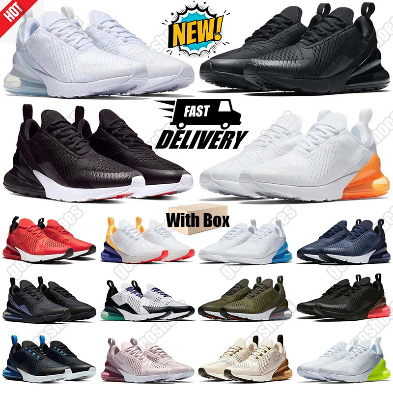 Free shipping designer 270 running shoe 270s shoes for men women triple black gold chaussure womens outdoor sports mens trainers sneakers