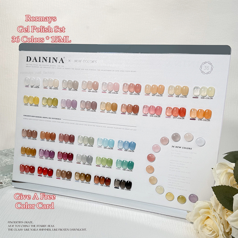 Rormays Summer Jelly Ice gel Polishing 36 PCS Mixed Varnish gel Durable Primer Finish Finish Jade Grease Cream UV LED Nail Salon Wholesale Factory