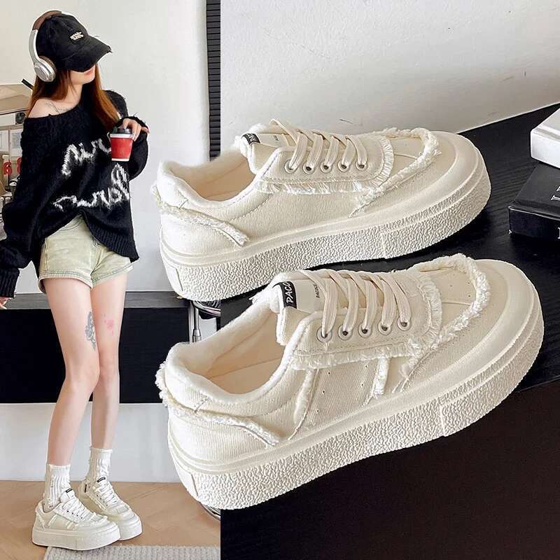 Casual Student Autumn Canvas Women's Thick-soled Trendy Sports Women Shoes