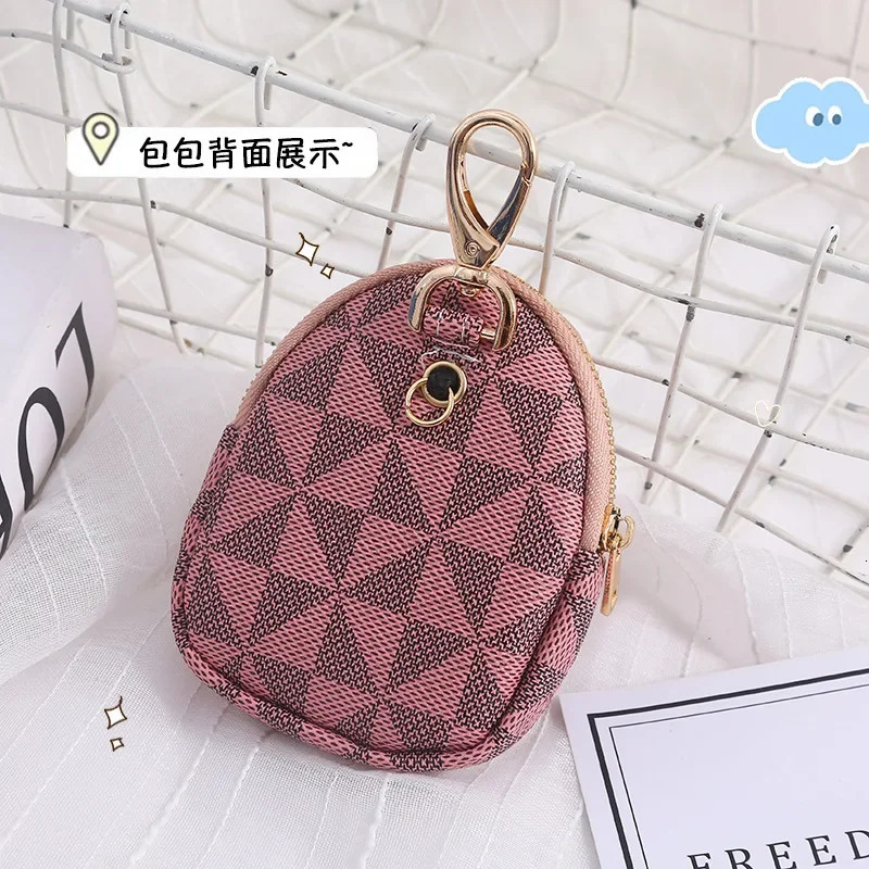Fashionable Plaid Short Zipper Coin Purse Portable Mini Key Bag Thickened Waterproof and Storable Small Wallet 250311
