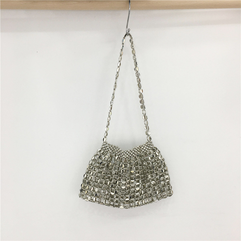 This Season s New Fashion Designer BG Shiny Handmade Bead Woven Melon Seed Bag 2025 Popular Women s Hand held Armpit Bag Crossbody Bag