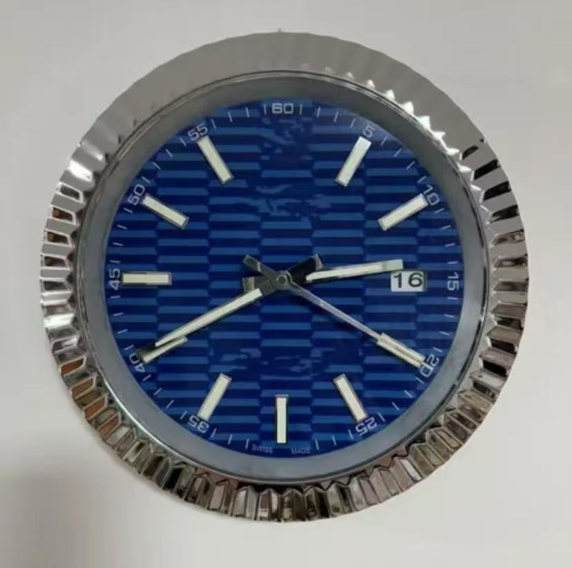 Super Silent Metal Modern Design Large Wall Watch Home Stainless Steel Luminous Clock The Date Will Work X0726