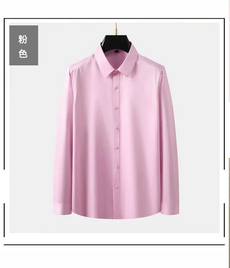 Mens long sleeved spring autumn 2025 oversized white iron free business casual formal long sleeved shirt W250312