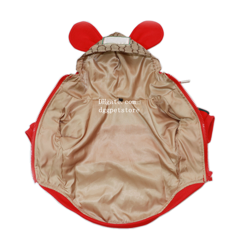 free shipping Designer Clothes ic Lettering Pattern Dog Hoodies Puppy et Pet Easter Costume Bunny Ears Doggy Warm Coats Cozy Sweater with Hat S A875