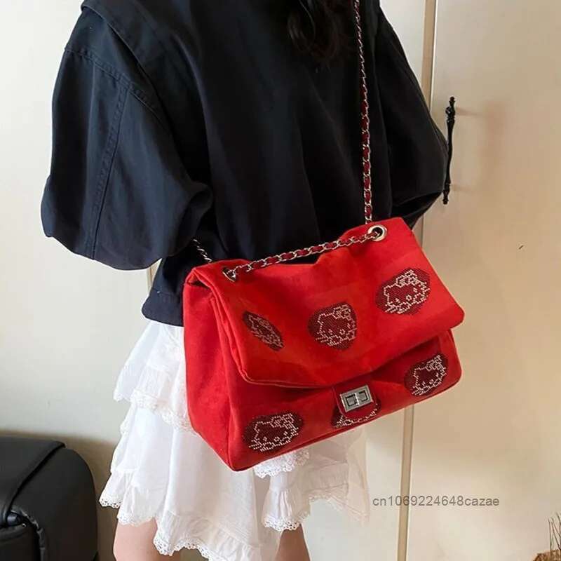 Kaiti Cat Water Diamond Pattern Handbag Multi Functional Leisure Fashion Designer Women s Underarm Bag Large Capacity Storage Bag New Wallet Shoe Bag