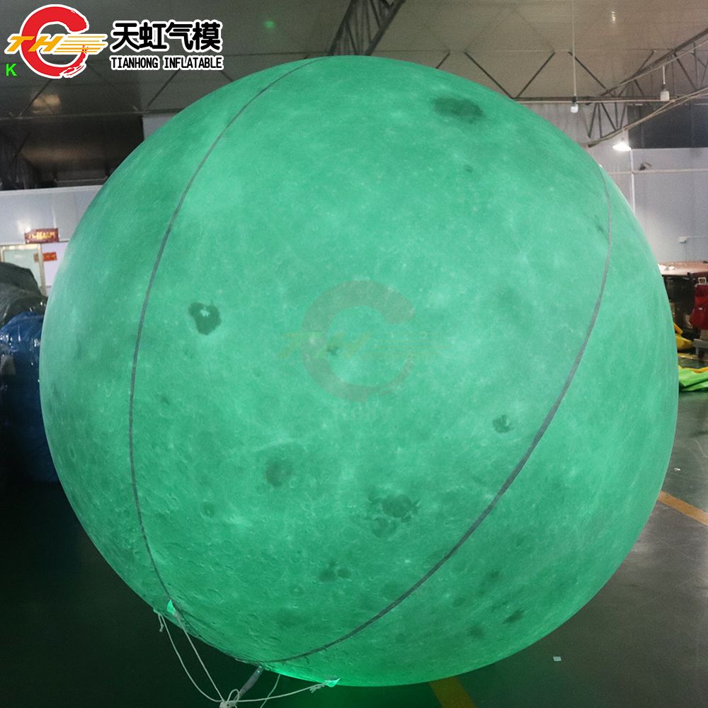 6m dia (20ft) with blower Giant Inflatable Moon Balloon Lighting Inflatable Earth Planet Balloon Advertising for Festival Decoration