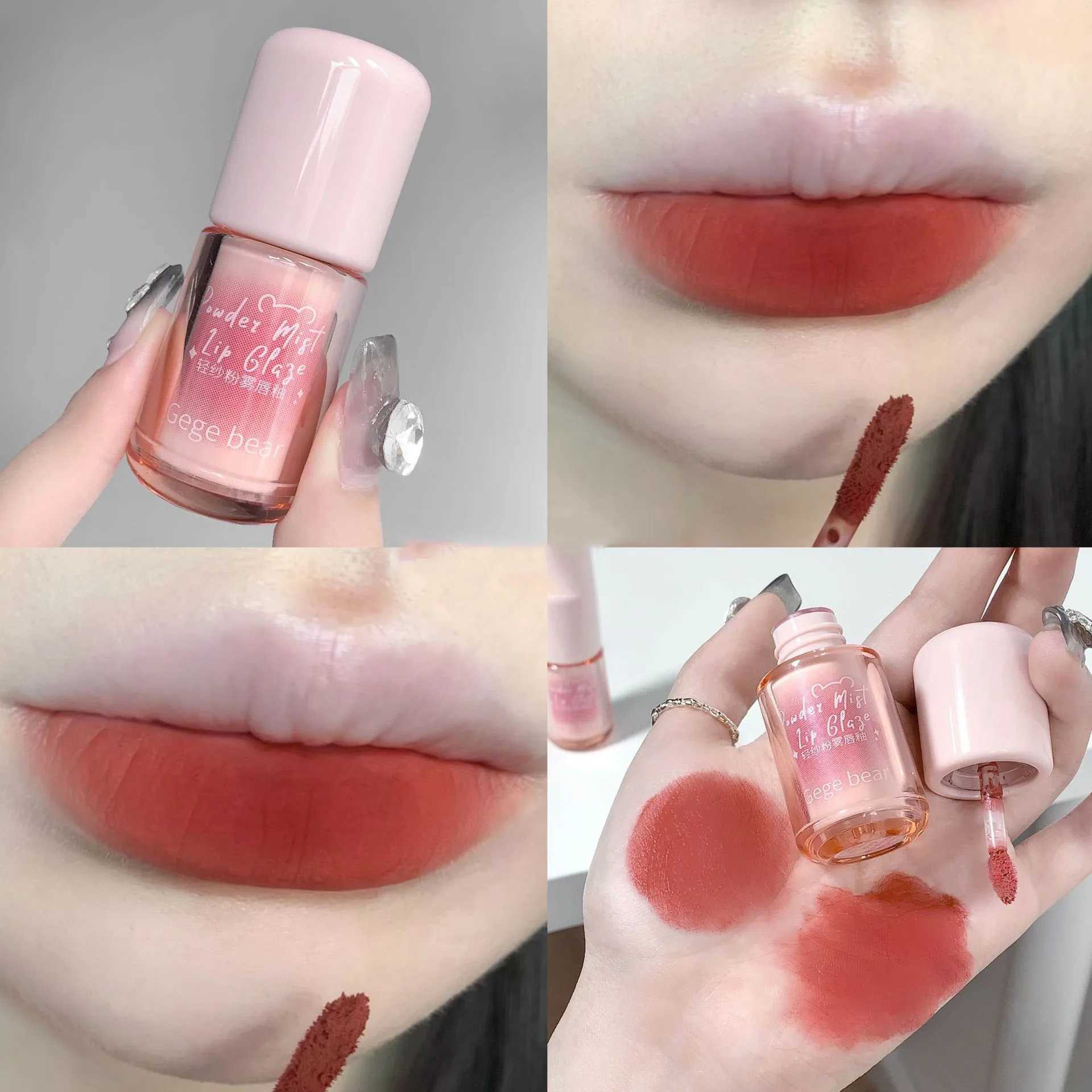 New matte liquid lipstick durable and light thin mouse lipstick velvet red rose nude lipstick waterproof lipstick W250312