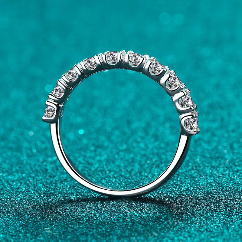 Sterling Silver Moissanite Princess Ring for Women