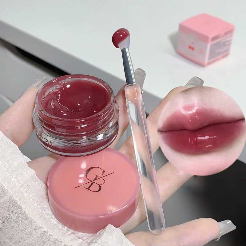 Gege Bear Jarred Jam Lip Gloss - Glass Moisturizing Water Gloss Finish Wrinkle Effect Wear Resistance and Non Transfer FormulaXJ250312