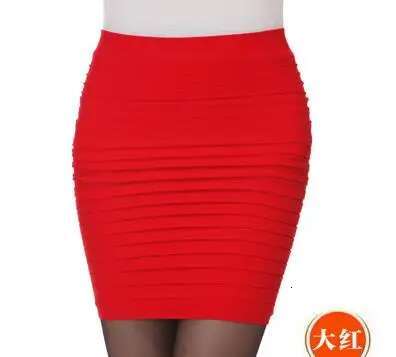 Fashion Bodycon 2024 Women's Summer Autumn Bottom Elastic Short Skirts For Office Lady Solid Color Draped Slim Mini Skirt