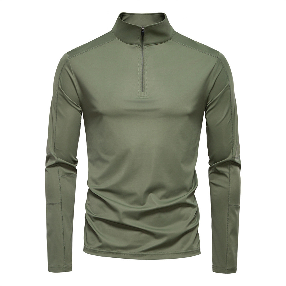 2025 polo Spring/Summer New Men's Sunscreen and UV Protection UPF100+Base Shirt Long Sleeve Half Zipper T-shirt for Men tracksuit