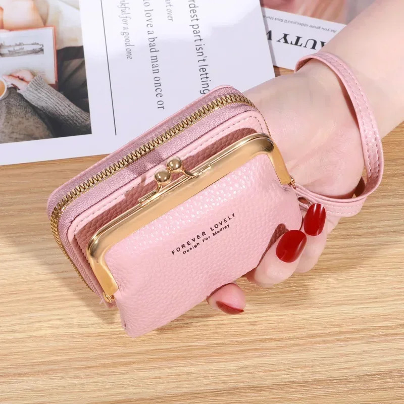 Fashion Womens Wallet Wrist Strap Short Coin Purse Trend Coin Clip Bag Female Elegant Multifunctional Card Bag 250311