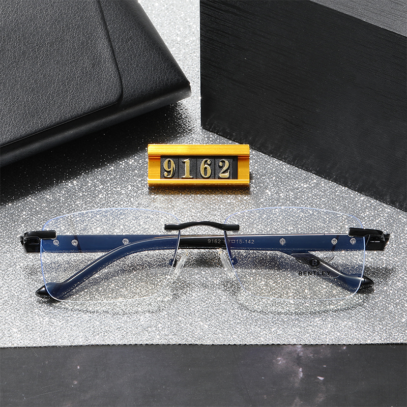 New stylish rimless cut diamond color-changing anti-blue light anti-fatigue men and women models