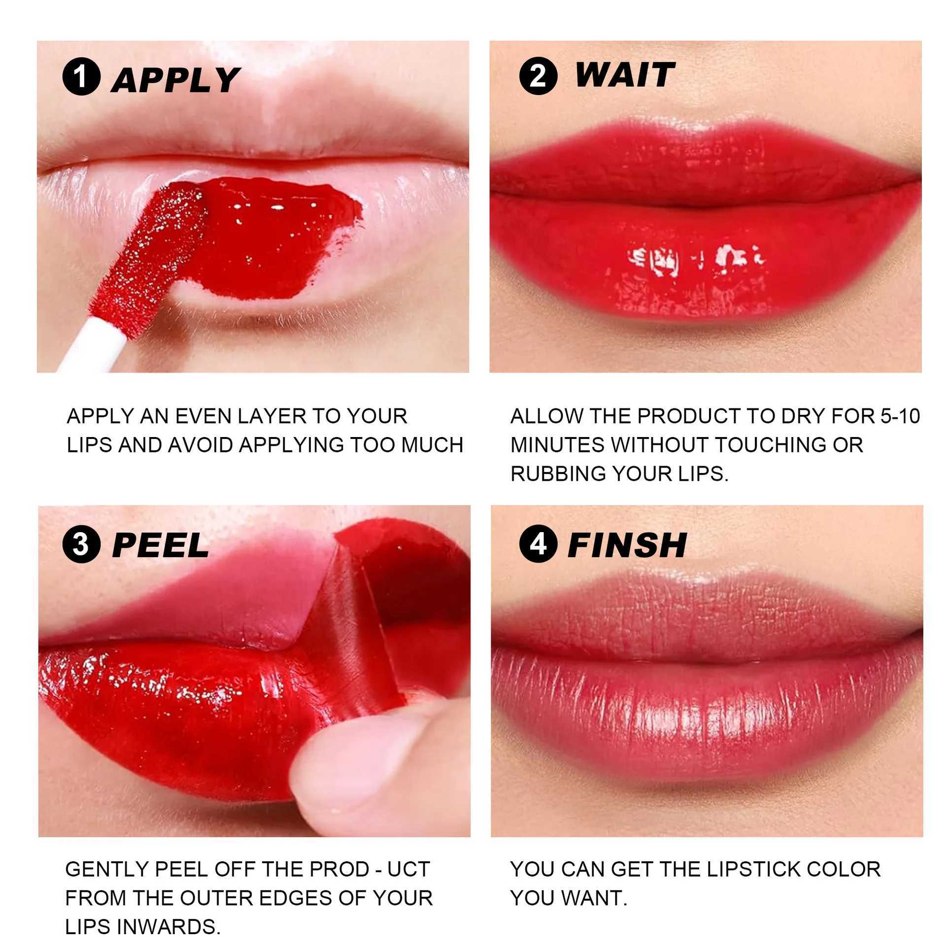 6-color peeling lip lining gloss waterproof transfer lipstick tattoo waterproof durable matte velvet lip sexy red W250312