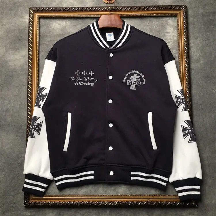 NPH Spring and Autumn Trend Baseball Set 3D Printing Cross Letter Jacket Mens Womens Long Sleeve 250312