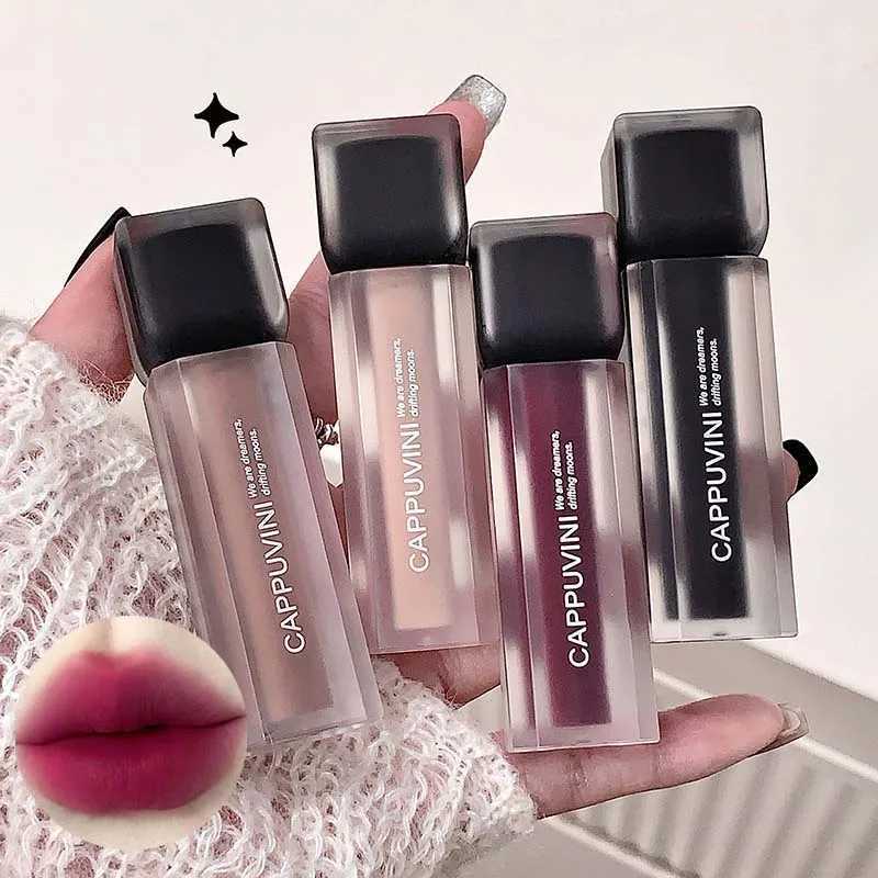Cappuvini Obsidian Star And Moon Matte Lip Glaze Matte Nude Color Makeup Dark Series Lip Gloss LipstickXJ250312
