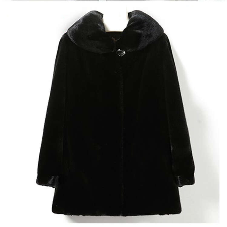 Winter New Long Style Faux Mink Fur Coat For Women's Oversized Top