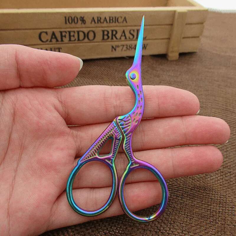 Crane Mouth Scissors Retro Cross Antique Black Vintage Cute Small Sewing Scissor Fishing Thread Cutting DIY Fabric Shears