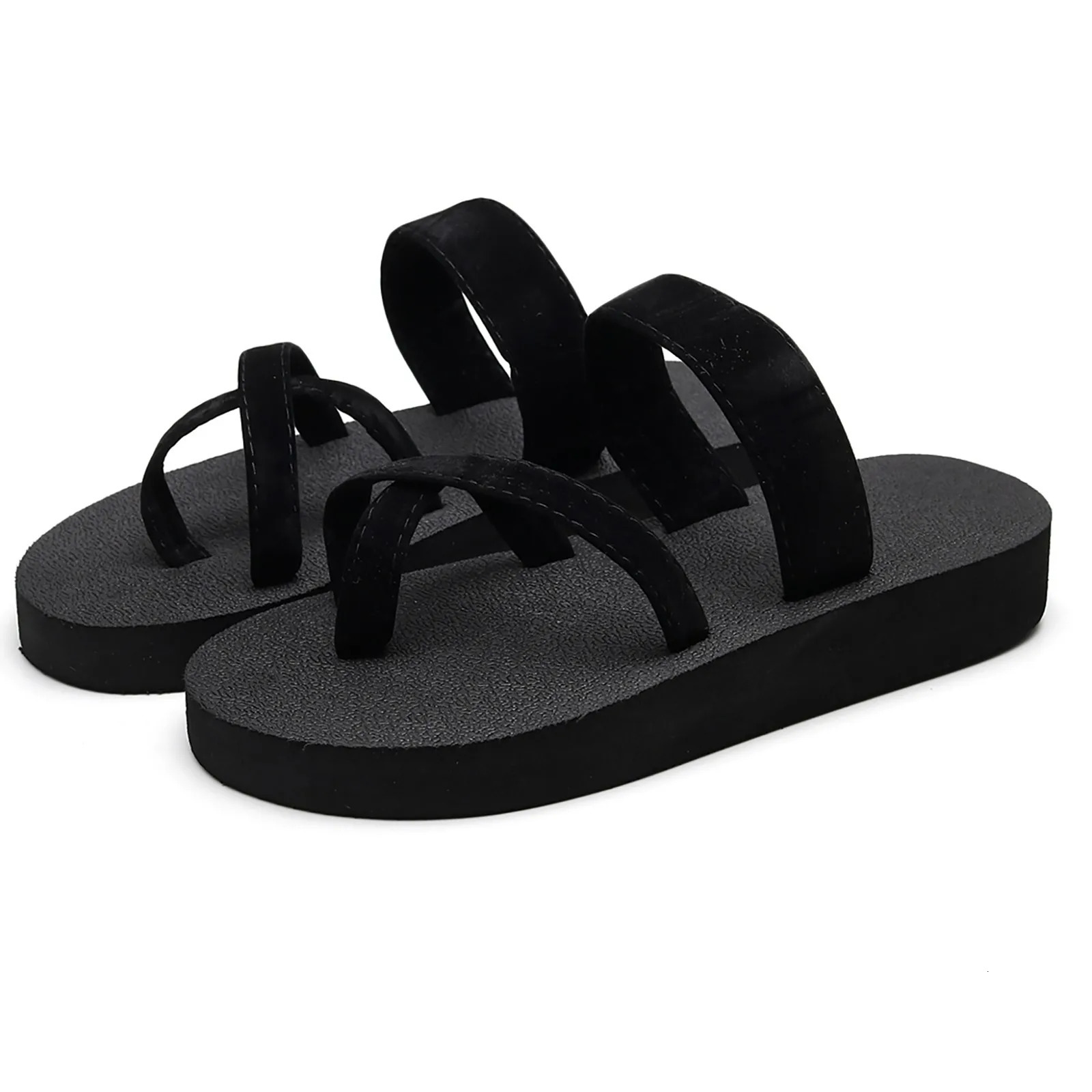 Slippers Clip On Feet Versatile Flat Beach Shoe Ladies Flip Flops Shoes 250304