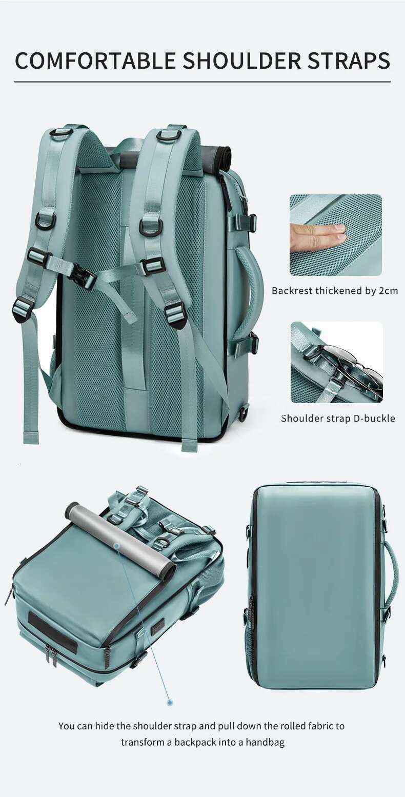 XOKY Large Boardable USB Charging Waterproof Outdoor Travel Backpack Independent Shoe Compartment 8102