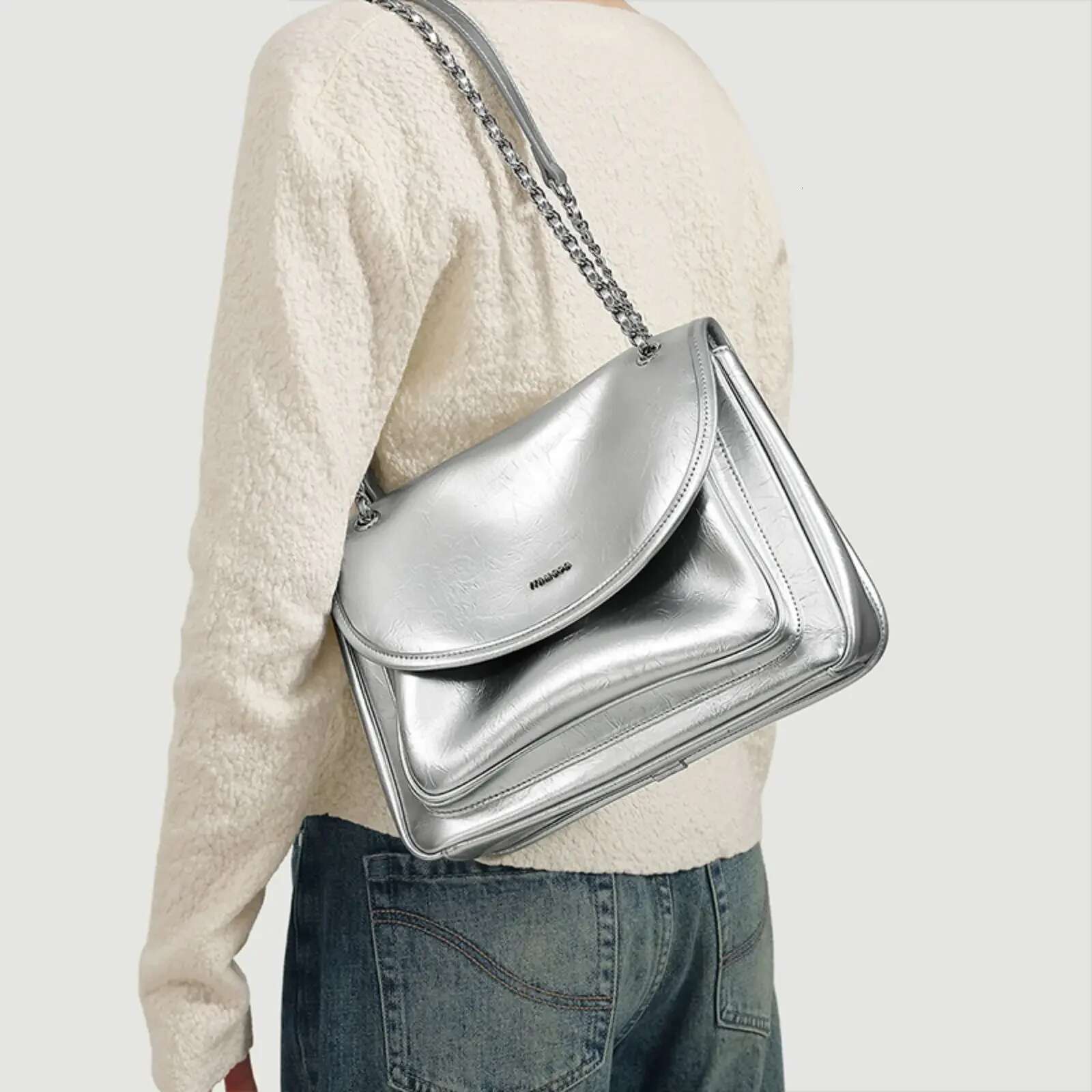 ITAMOOD New High-End Tote Large Capacity Messenger Chain Textured Leather Shoulder Bag Christmas Gift