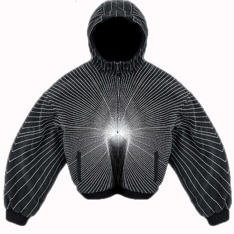 2025 Hoodie Y2k Handsome Striped Street Trend Men's And Women's Hooded Cardigan Top