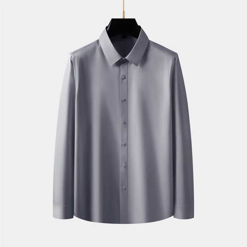 Mens long sleeved spring autumn 2025 oversized white iron free business casual formal long sleeved shirt W250312
