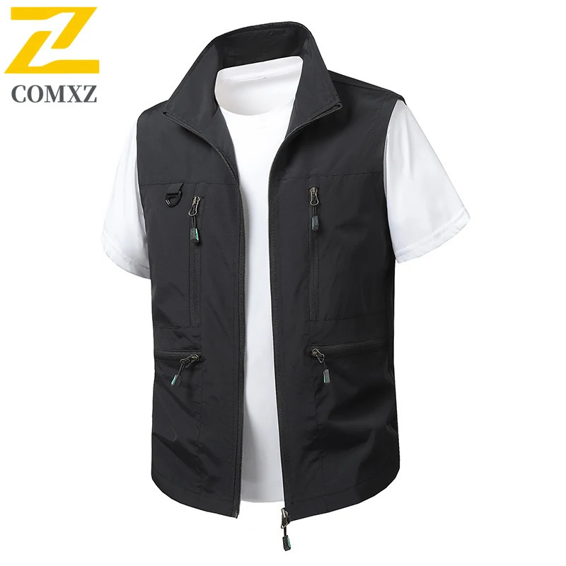 Fishing Vest Mens Spring Summer Fashion Casual MultiPocket Sleeveless Work Jacket Outdoor Travel Mountaineering Coat 250312