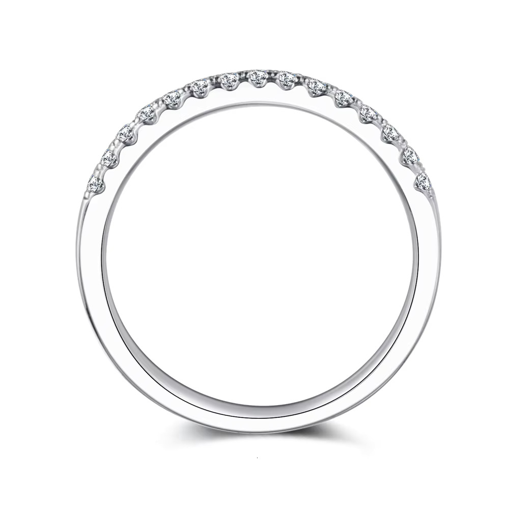 High Quality 925 Sterling Silver Moissanite Eternity Band Rings Affordable Price Moissanite Engagement Wedding Rings