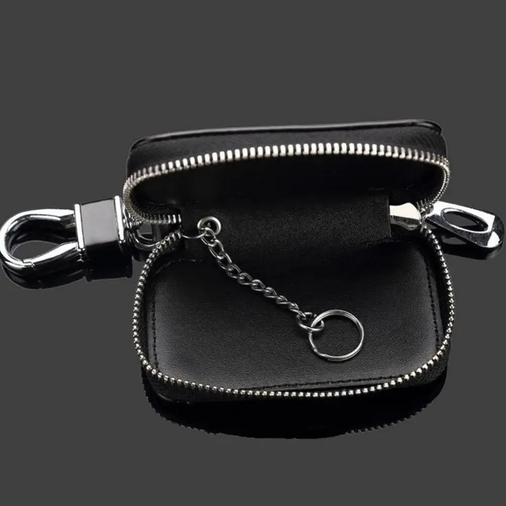 Genuine Leather Keychain Men Women Key Holder Organizer Pouch Car Key Fob Case Cover Zipper Bag Women Men Key Wallets 250311