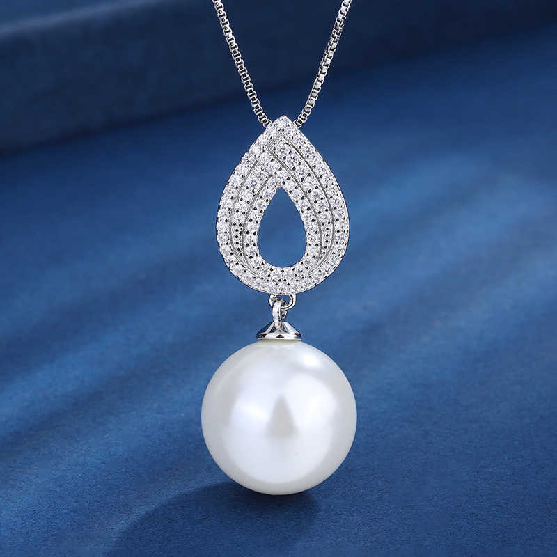 Zhuang Shengsheng copper bottom gold-plated inlaid mother of pearl Korean version fashionable and simple pearl set 14mm W250312