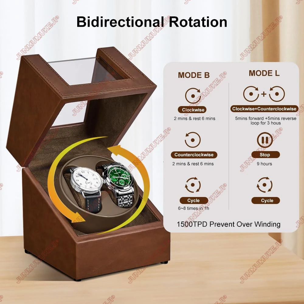 Watch Winder for Automatic WatchesAutomatic Watch Winder Box with Quiet Japanese Mabuchi Motor 250306bj