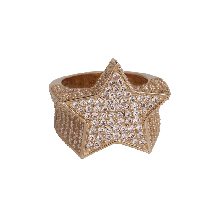 Source Manufacturers Pentagram Moissanite Hip Hop Ring Moissanite Championship Ring Moissanite Diamond Ring for Men