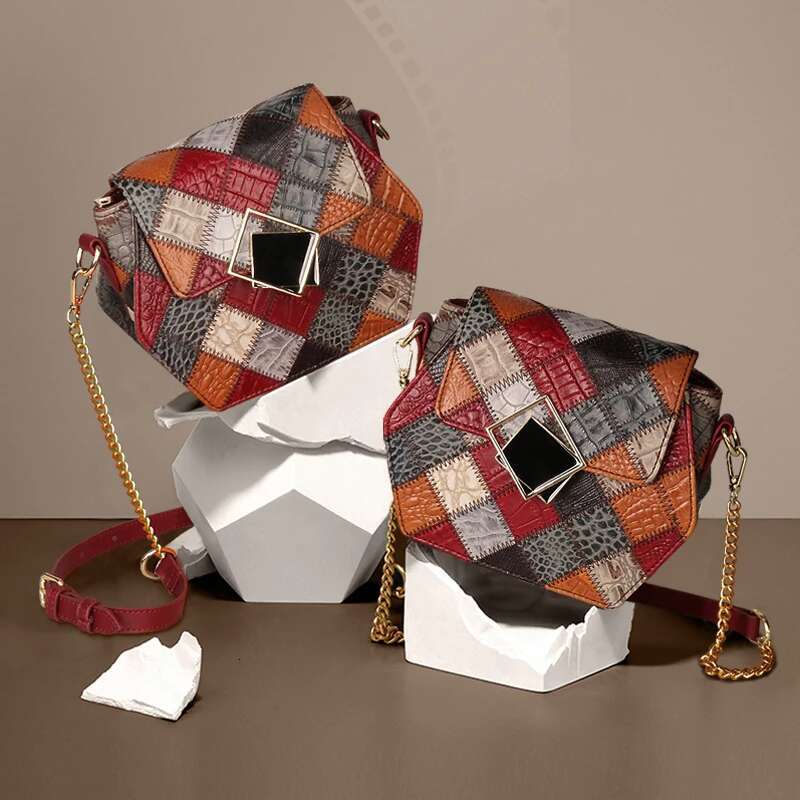 Women's Vintage Shoulder Bags Factory Genuine Leather Crossbody Purse Travel Summer Lady Chain Small Messenger Bag
