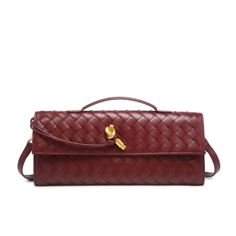 Sheepskin Woven ClutBags Bag - Designer Andiamo Soft Warm Handheld Evening Bag, Mini Handbag for Dinners & Parties