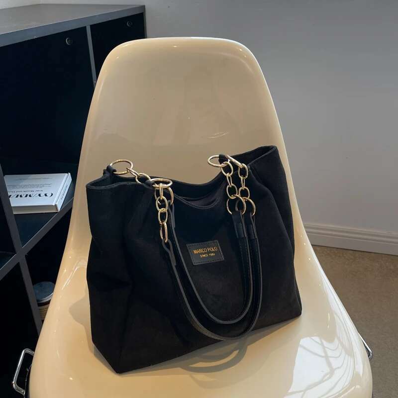 Leisure Suede Large Capacity For Women, Commuting Shoulder Bag, Tote Bag