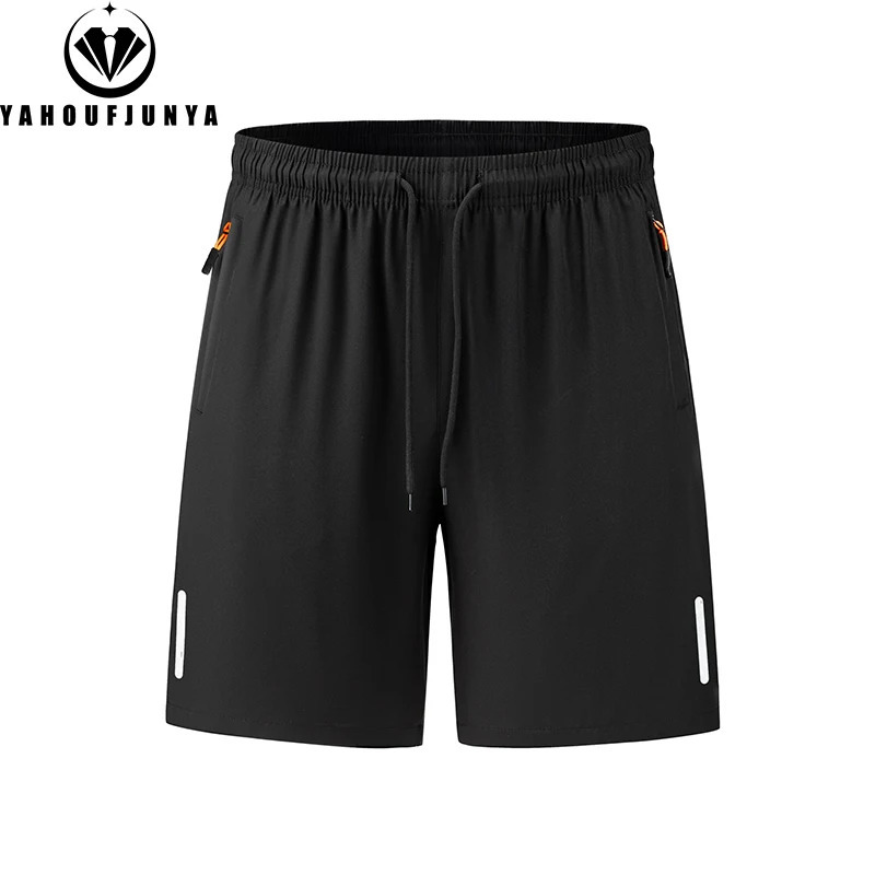 Mens Summer Loose Fitness Beach Shorts Ice Silk Breathable Outdoor Sports Basketball Solid Color 8XL 250312