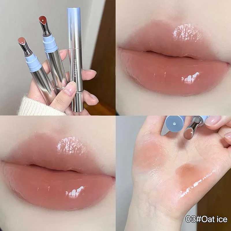 Mirror gloss serum lipstick glass metal brush head glass gloss lipstick humectant non sticky makeupXJ250312