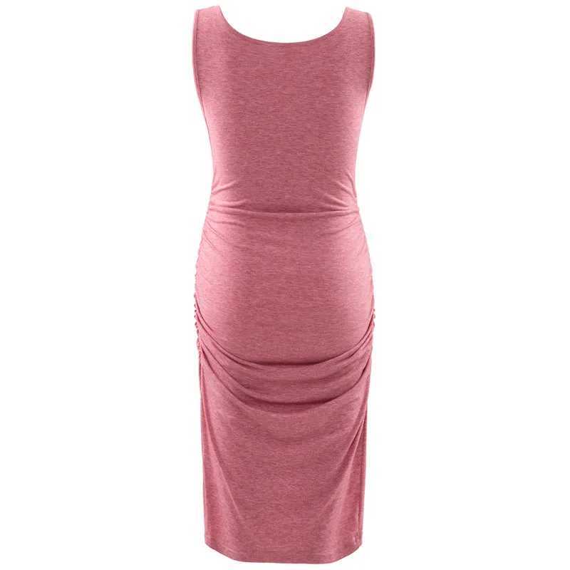 Maternity Dress Summer Soft Side Ruched Bodycon Dresses Pregnancy Sundresses Clothing for Pregnant WomenT250311