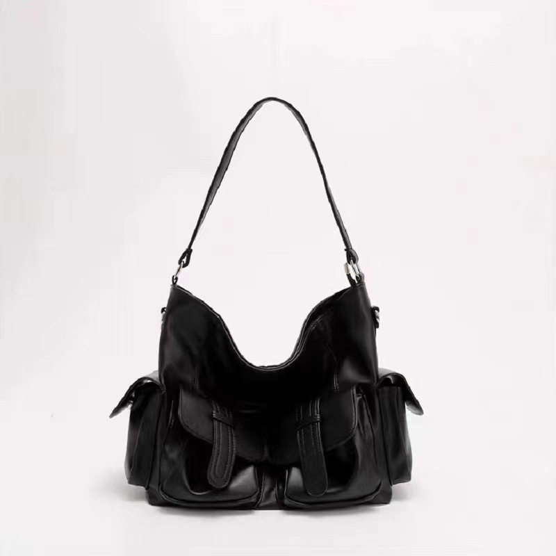 This Year s Popular American Style Large Capacity Off road Motorcycle Crossbody Bag Black Handbag Fashionable Designer High quality Women s Storage Ba